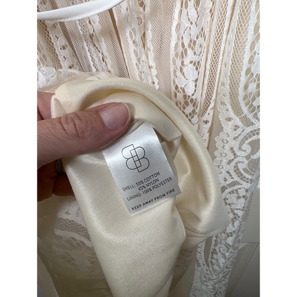 Baltic Born Lace Maxi Off the Shoulder White Cream Dress Small - Picture 8 of 10